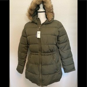 GAP Faux Fur Hooded Puff Jacket